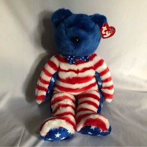 2002 Ty Beanie Buddy Liberty with BLUE Head